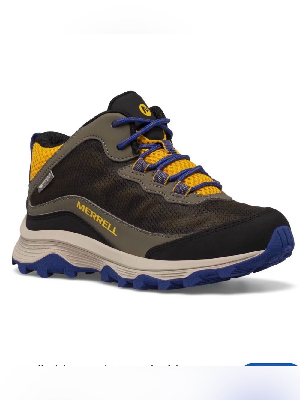 Merrell Moab Kids Size 12M Speed Mid WP Cobalt Gold
